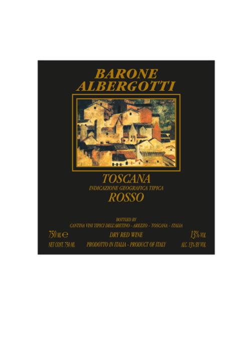 Toscana Rosso Barone Albergotti IGT Label | Tuscan wine